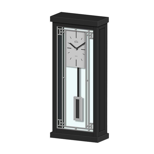 Adina wall clock Silver case, Black index dial