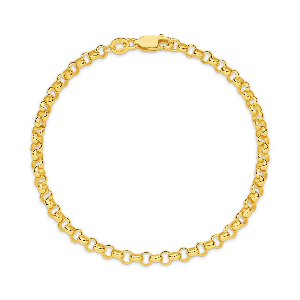 19CM 9CT YELLOW GOLD BELCHER BRACELET
