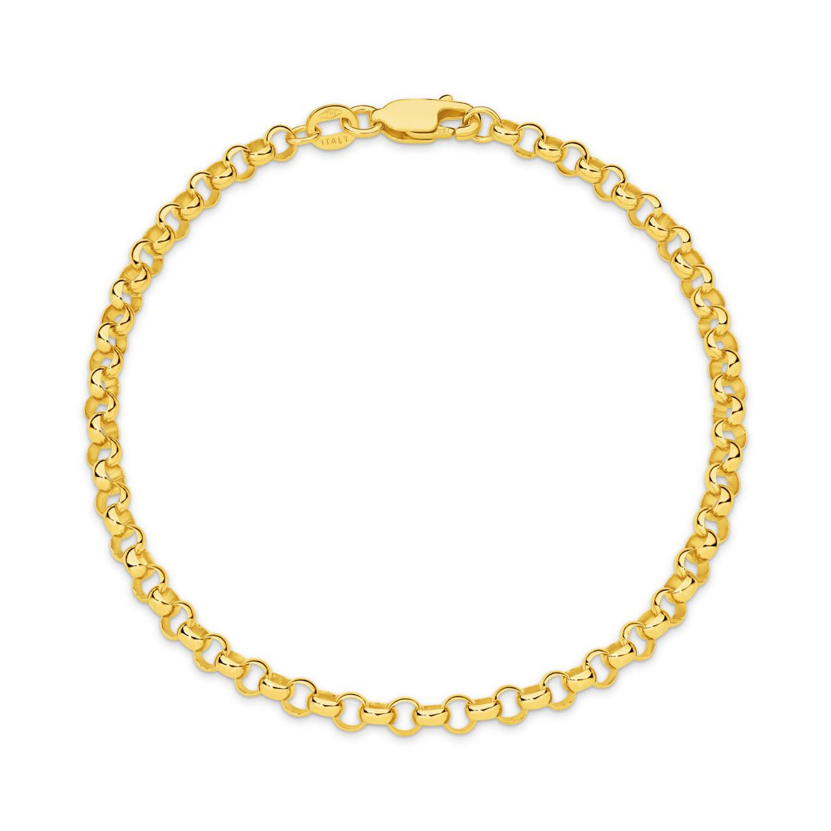 19CM 9CT YELLOW GOLD BELCHER BRACELET