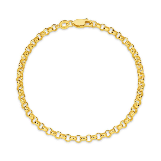 19CM 9CT YELLOW GOLD BELCHER BRACELET