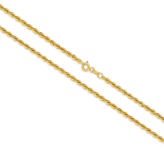 9CT YELLOW GOLD ROPE CHAIN