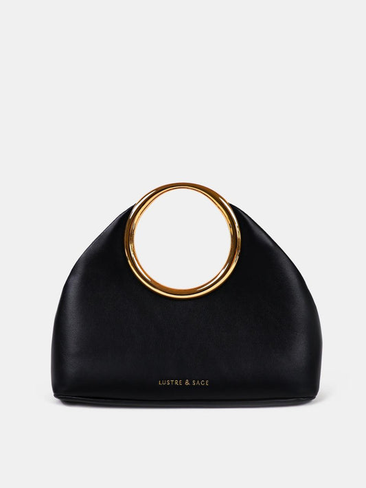 LUSTRE & SAGE Hailey Statement Handle Bag in Black