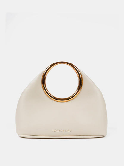 LUSTRE & SAGE Hailey Statement Handle Bag in White