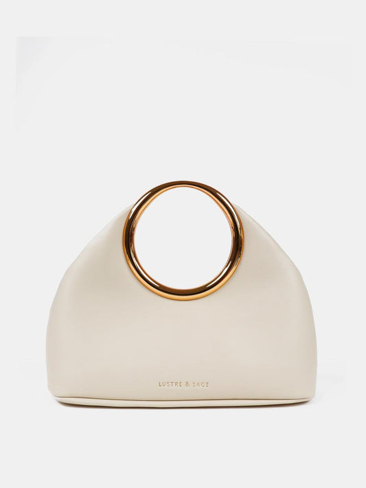 LUSTRE & SAGE Hailey Statement Handle Bag in White