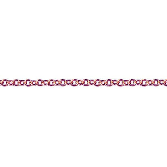 STERLING SILVER ROSE GOLD PLATED CHAIN 50CM