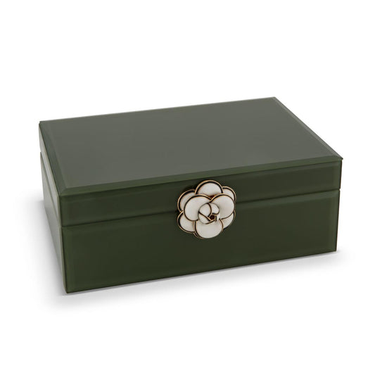 Russell Collection Giftware - Green Camellia Jewellery Box