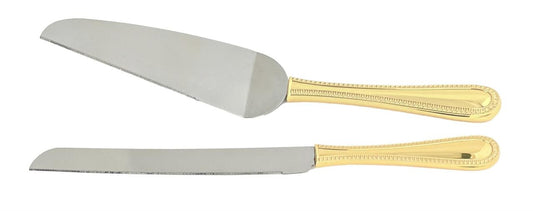 Russell Collection Silverplate Giftware - Cake Server And Knife Set Gold