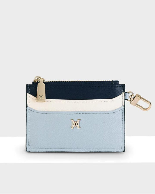 Hannah Zip Card Case Zip Purse Powder Blue/White/Dk Blue
