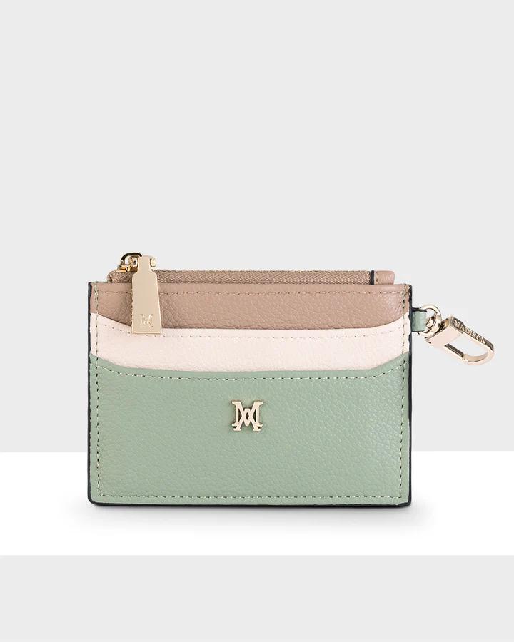 Hannah Zip Card Case Zip Purse Powder Blue/White/Dk Blue