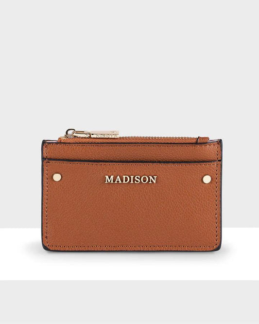 SMALL ZIP PURSE TAN