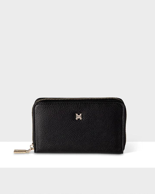 ZIP AROUND WALLET BLACK