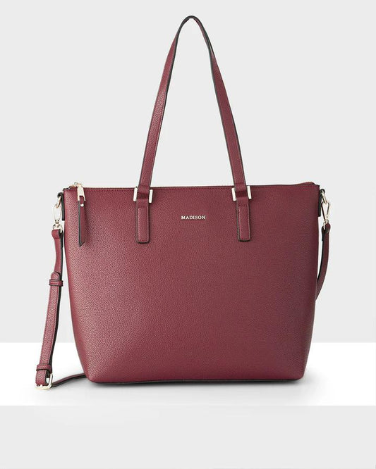 LARGE TOTE BAG WITH LAPTOP POCKET BURGUNDY