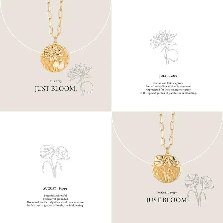 Blooms & Blossom Birthflower Necklace | August