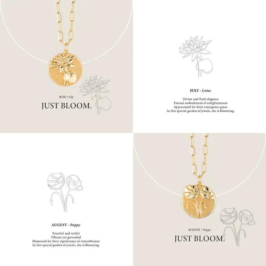 Blooms & Blossom Birthflower Necklace | August
