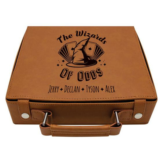 LEATHER CASE POKER SET
