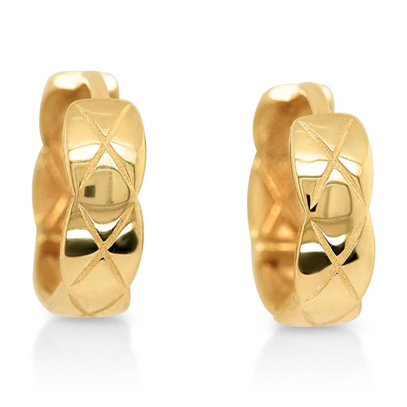 9ct Patterned Gold Huggies