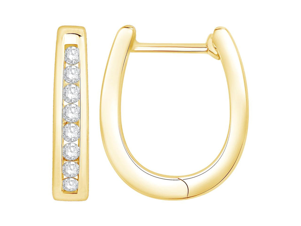 9ct YG Oval Diamond Huggies TDW .25ct