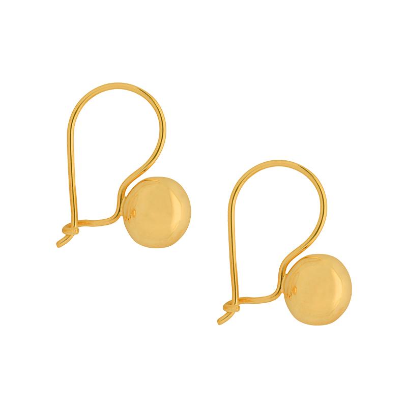 9ct Yellow Gold 8mm Euroball Drop Earrings