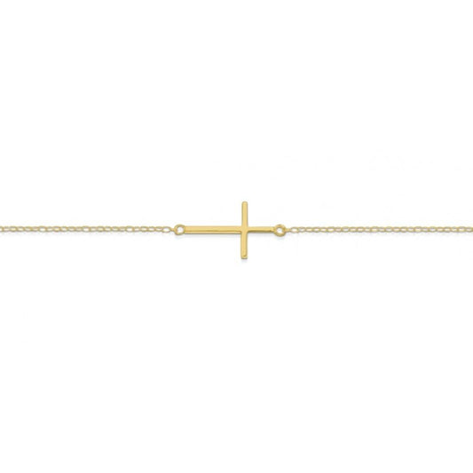 STERLING SILVER GOLD PLATED CROSS BRACELET