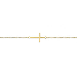 STERLING SILVER GOLD PLATED CROSS BRACELET