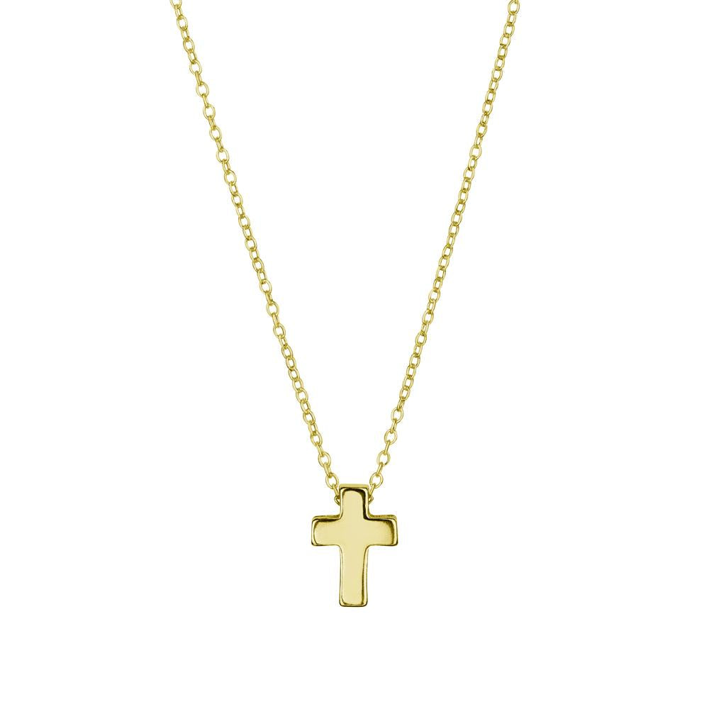 SILVER GOLD PLATED CROSS NECKLACE