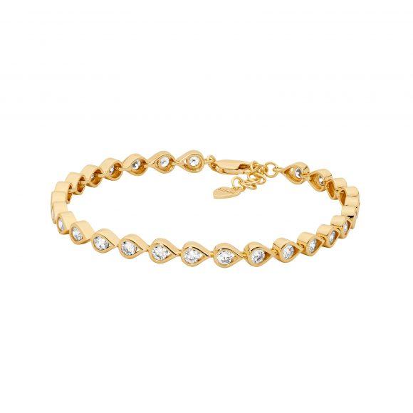 CZ TEAR DROP BRACELET SILVER GP