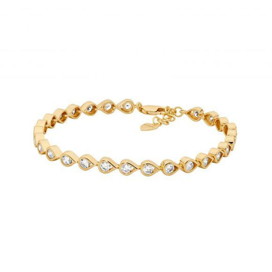 CZ TEAR DROP BRACELET SILVER GP