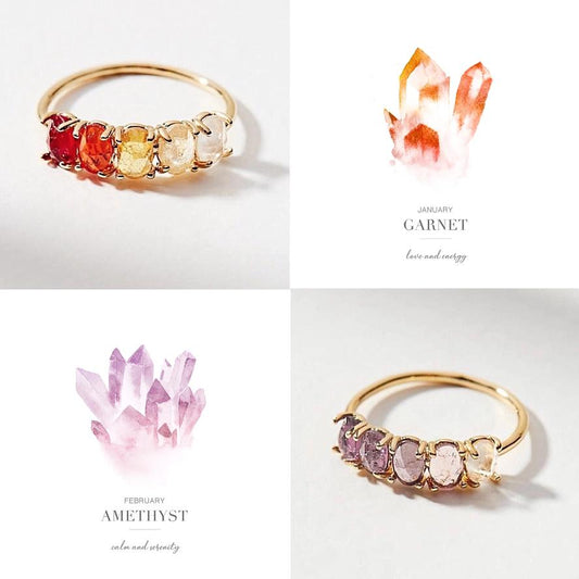 Ombré Birthstone Rings | US 8 / February