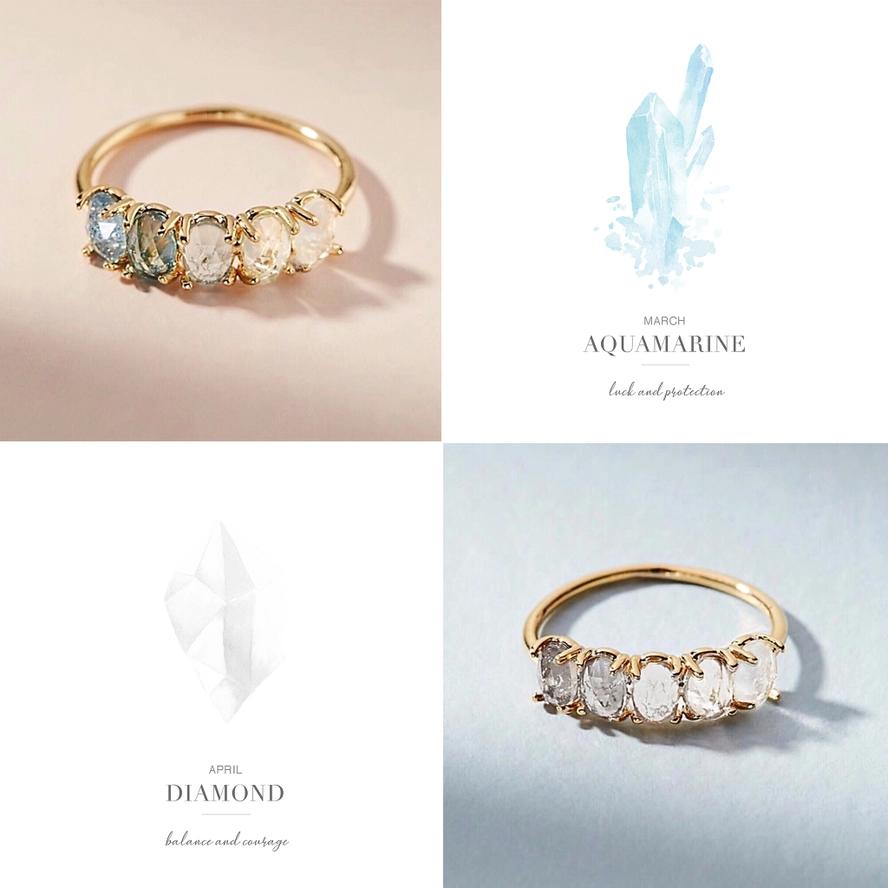 Ombré Birthstone Rings | US 8 / March