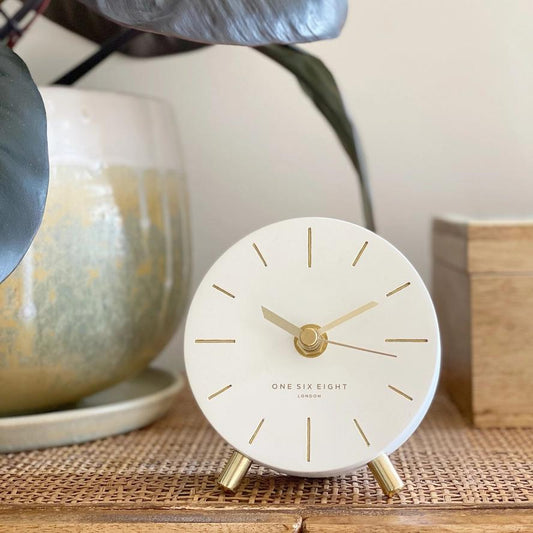 Angelo White Silent Mantel Clock