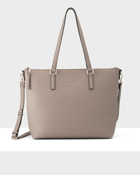 INGA LARGE ZIP TOP TOTE BAG WITH LAPTOP POCKET
