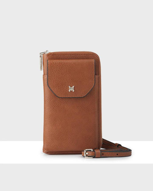 HALLIE PHONE WALLET DARK TAN