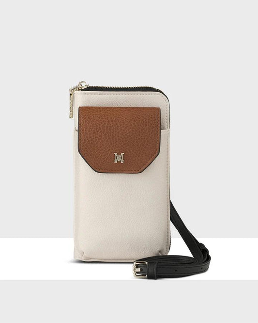 HALLIE PHONE WALLET STONE TAN BLACK