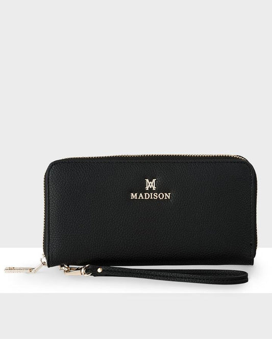 HARLOW ZIP AROUND WALLET BLACK
