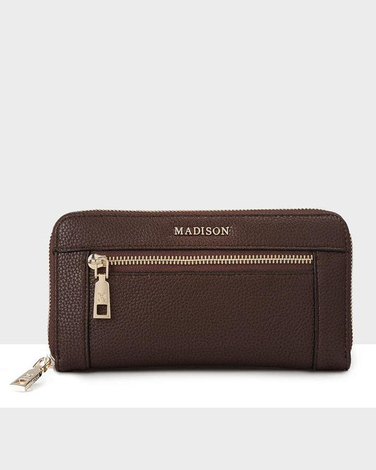ABIGAIL ZIP AROUND WALLET CHOCOLATE