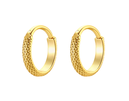 SILVER GOLD PLATED TEXTURED HUGGIES