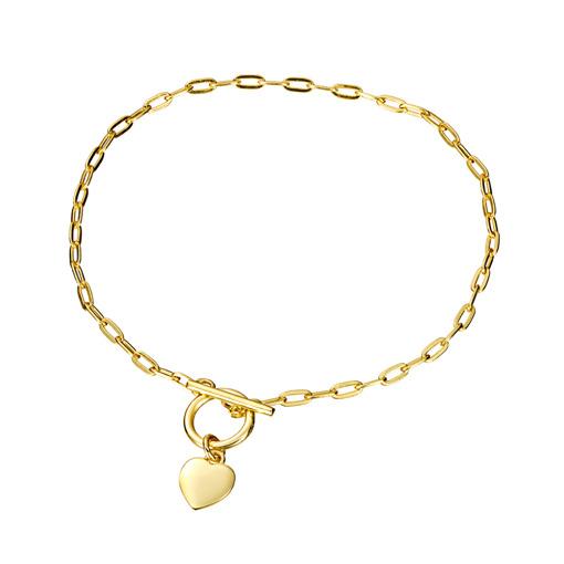 GP SS FOB BRACELET WITH HEART