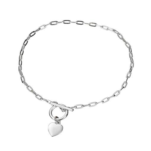 SS FOB BRACELET WITH HEART