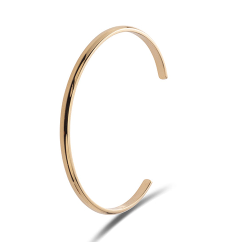 STEEL 14CT GOLD PLATED CUFF BANGLE