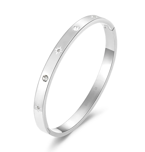 STEEL STAR CZ BANGLE