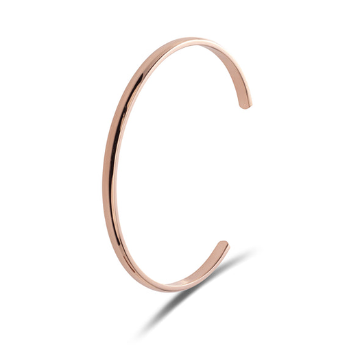 STEEL ROSE GOLD PLATED CUFF BANGLE