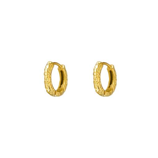 SS GP BEATEN HOOP EARRINGS