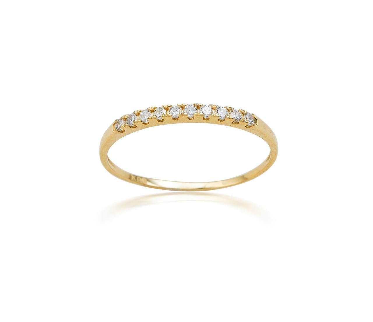 9CT YG LG DIAMOND WEDDING RING