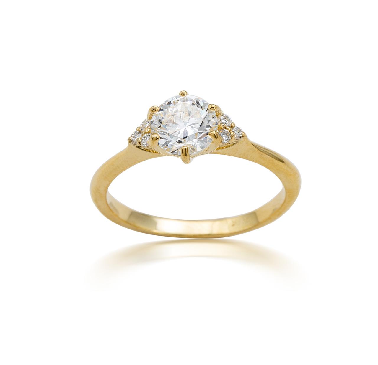 9CT YG ROUND CLUSTER LGD RING