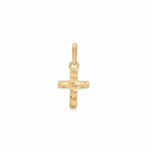 9CT YG DIAMOND CUT CROSS PENDANT