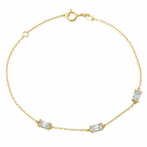 9CT LGD EMERALD CUT DIAMOND BRACELET