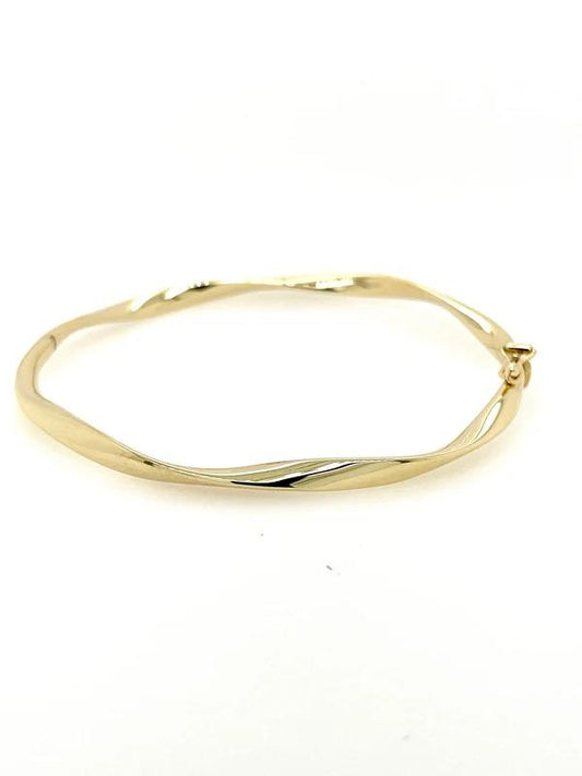 9CT YG HINGED ITALIAN TWIST BANGLE