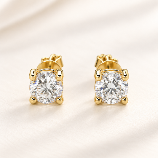9CT YG 2.16CT TDW LG DIAMOND STUDS