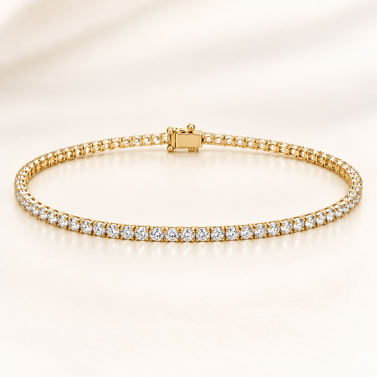 9CT YG 2CT TDW LG DIAMOND TENNIS BRACELET