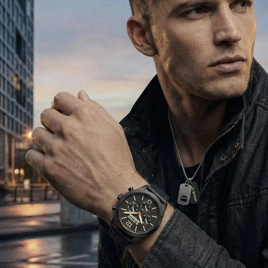 G-STAR ORIGINALS MENS WATCH BLACK LEATHER